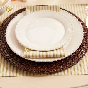 จานหวายชุบเคลือบทำด้วยมือสำหรับตกแต่งโต๊ะปาร์ตี้งานแต่งงานที่ชาร์จอาหารและใต้จานในอินเดีย - Product Image 5