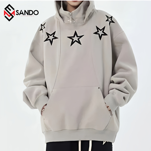 เสื้อฮู้ดดี้ผู้ชายคุณภาพสูง ผ้าฝ้าย 100% สำหรับฤดูหนาว สกรีนโลโก้แบบนูน 3 มิติ  ขนาดอเมริกา  แบบเรียบ - Product Image 6