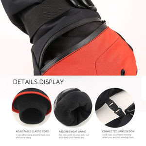 Gants de ski et de snowboard d'hiver Doublure douce Chaleur Temps froid Isolés Ajustement flexible Thermique Imperméable Cuir Doigts entiers - Product Image 4