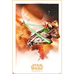 Modern Style Star Wars Episode V <b>Poster</b> Featuring the Millennium Falcon on High Quality Paper for Wall Decor - Product Image 1