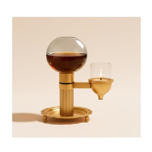 Best Quality Brass Akhand Medium Jyoti Candlestick Holder Elegant <b>Glass</b> <b>Shade</b> Christmas Handmade Eco-Friendly Home Decoration - Product Image 4