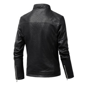 Nueva chaqueta de cuero de alta calidad, chaqueta de cuero PU de diseño personalizado para hombres, chaquetas de talla grande para hombres - Product Image 6