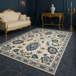 Alfombra Moderna Hecha a Máquina de Lana Multicolor, Suave, Tufted a Mano, Resistente a las Manchas y Antideslizante para Dormitorio o Habitación Infantil - Product Image 1