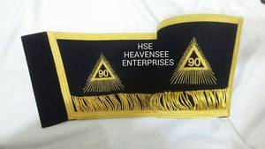 Puños de Regalia masónicos personalizados, puños de manga de lingotes de oro bordados a mano para uso en casa de campo - Product Image 6