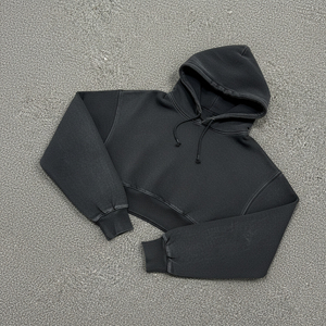 OEM/ODM Vêtements décontractés Haut court à coupe décontractée Sweats à capuche pour femmes Haute qualité 100% coton French terry Léger Gym Wear Sweat à capuche - Product Image 3