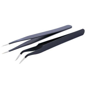 Lightweight High-Demand Stainless Steel <b>Eyelash</b> <b>Tweezers</b> with Pointed Tip Regular Length for Salon Use - Product Image 5