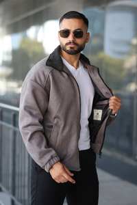 Men's Winter Khaki Zip-Up Long Sleeve Overcoat Down <b>Coat</b> Grey Goose Down Filled Quick <b>Dry</b> Breathable Waterproof Warm - Product Image 2