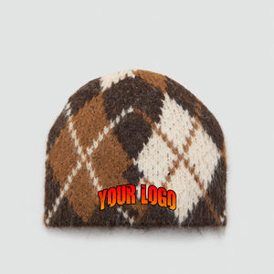 Venta al por mayor de alta calidad de punto Jacquard Vintage de moda de acrílico playa gorros de los hombres de encargo del logotipo bordado cálido cómodo - Product Image 1