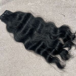 Extensiones de cabello humano negro azabache máquina ondulada doble trama teñida virgen Remy paquetes de cabello suministro al por mayor de fábrica - Product Image 6