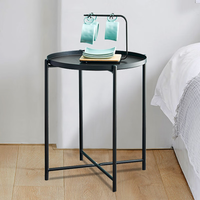 Plateau détachable de conception moderne nordique de Faddish d'approvisionnement direct d'usine Table basse pliante en métal de forme ronde avec des jambes en métal