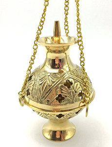 Brûleur d'encens au design élégant et gaufré, finition plaquée or, brûleur de Bakhoor, produit tendance pour la décoration de table - Product Image 4