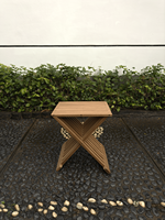 Tabouret pliant minimaliste moderne en bois massif marron, bancs de patio, meubles de jardin, salon, intérieur, extérieur, décoration de la maison