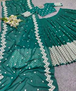 Fancy Georgette espejo trabajo lehenga choli con dupatta desgaste del partido precio al por mayor Ropa Étnica Surat fabricación apparelgarment - Product Image 5