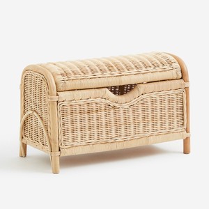 New Arrival Handmade Natural Rattan <b>Storage</b> Bench Wicker Rattan <b>Storage</b> Baket for Kids Playing Room Toys <b>Basket</b> for <b>Babies</b> - Product Image 1