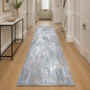 RUGS DEPOT LXDP-0298 Wholesale Grey Silver Marble Effect Digital Printed Machine Washable Chenille Area Rug Non <b>Slip</b> - Product Image 5