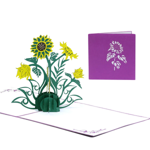 Tarjeta de Felicitación 3D Pop-Up con Diseño de Girasol, Tarjeta de Felicitación 3D Pop-Up 2026, Tarjetas de Felicitación Hechas a Mano, Colección de Flores, Tarjetas de Felicitación 3D - Product Image 3