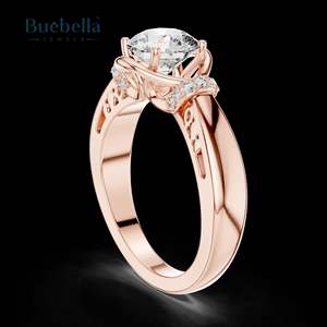 Gran oferta Original 925 plata esterlina corte redondo Vvs Moissanite diamante anillo único para mujer regalo - Product Image 6