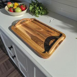 Bandeja de Madera Rústica Hecha a Mano para Joyería, Diseño Moderno y Lujoso, Apta para Lavavajillas, para Desayuno, Café, Té, Aperitivos, Mesa de Comedor, Cocina - Product Image 5