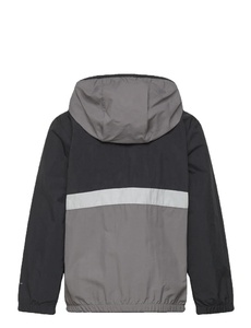Chaqueta Deportiva Impermeable Personalizada con Ribete Reflectante para Hombre, Chaqueta Cortavientos Ligera de Nailon Arrugado Negra con Cierre - Product Image 4