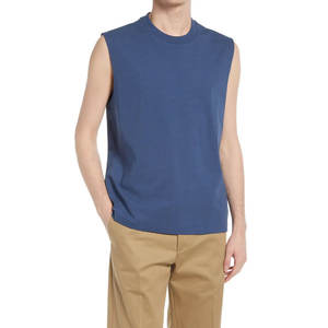 Camisetas de Gimnasio para Hombre con Logotipo Personalizado al por Mayor, Camisetas de Tirantes Transpirables de Algodón y Fibra de Bambú para Fisicoculturismo, Estilo Casual, Tejido de Punto - Product Image 1