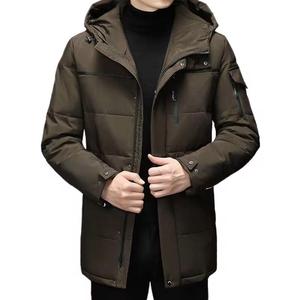 Chaquetas acolchadas de invierno con capucha para hombre, abrigo largo acolchado grueso, prendas de vestir exteriores térmicas ligeras - Product Image 1
