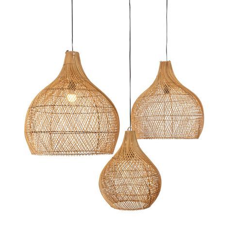 Decorative Rattan Pendant Light for Boho Themed Room Natural Bamboo Wicker Ceiling Lamp with Warm Lighting