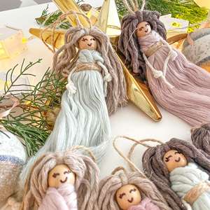 Ornement décoratif suspendu de Noël en macramé de sublimation vierge avec aspect de finition naturelle - Product Image 2