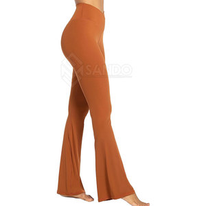 กางเกงทรงบานแบบแห้งเร็วของผู้หญิงเครื่องแต่งกายฤดูหนาวแบบยั่งยืนเอวยางยืดแบบเรียบ - Product Image 3