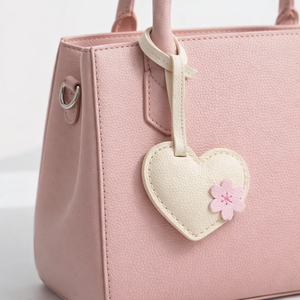 พวงกุญแจรูปหัวใจหนังวีแกน ดีไซน์น่ารักหรูหรา ทำมือ สั่งทำโลโก้ได้ - Product Image 3