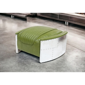 Aviation Style Cigar Club Lounge Furniture <b>Vintage</b> Genuine Leather Aviator Chair Tomcat <b>Armchair</b> with Ottoman Bone Inlay Console - Product Image 5