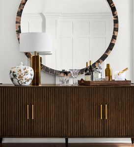 Marco de espejo redondo de diseño moderno hecho a mano, cuerno de calidad superior, acento decorativo para el hogar a la venta - Product Image 3