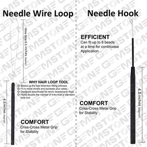 Pince pour Extensions de cheveux, Kit d'outils avec fil, Section de séparation, Clips, aiguilles, crochet de traction, boucle, Kit d'outils - Product Image 6