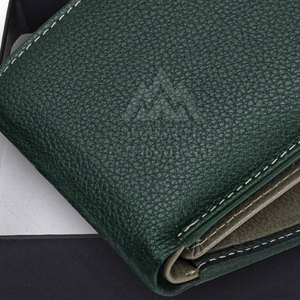 Carteras de Cuero Personalizadas para Hombre, MOQ Bajo, en Existencia, Cartera Delgada de Cuero Genuino Personalizada para Hombre - Product Image 5