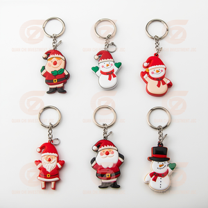 Llavero de Goma con Impresión UV 3D de Dibujos Animados de Papá Noel, Árbol de Navidad y Muñeco de Nieve, Colgante de Muñeca, Marca JINGYI, Hecho en China - Product Image 6