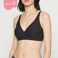 Bmama Maternity Plus Size Bra Tipis Bernapas Tanpa Jahitan Push-up dengan Bantalan Cup, Tanpa Kawat, Penyangga, Cepat Kering untuk Wanita Ukuran Plus