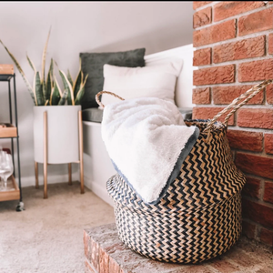 Panier de rangement en jonc de mer Panier rustique avec poignées Décoration Artisanat Conceptions personnalisées Fabricant du Vietnam - Product Image 3