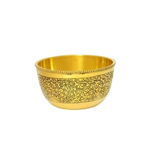 Pure Brass Vintage <b>Small</b> Bowl With Engraving Polish Finished For Home Restaurant And Hotel Kitchenware Metal Arabic Bowl - Product Image 2