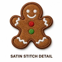 Patch brodé de Noël en forme d'homme en pain d'épices, thermocollant ou à coudre, décoration de fêtes, logo personnalisé