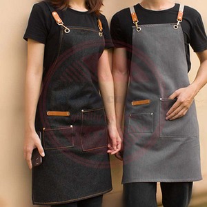 <b>Denim</b> Cotton Straps Barber <b>Apron</b>\High Quality Custom Logo and Sizes Hair Cutting Baber <b>Aprons</b> - Product Image 3