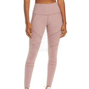 Legging deportivo para mujer Diseño personalizado con cierre de cintura elástica Estilo sólido Spandex/Pantalones de poliéster - Product Image 2