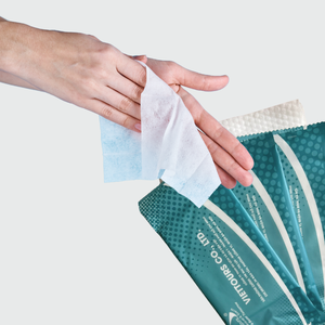 High Quality Mini Wet Cleansing <b>Wipes</b> Eco-Friendly Custom Printing Made in Vietnam for Coffee Bar Use - Product Image 1