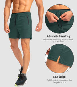 <b>Men's</b> Casual Mid Waist Solid Running <b>Shorts</b> with Zipper Pockets Quick Dry Gym Athletic Workout <b>Shorts</b> - Product Image 5