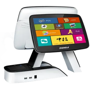 New All In One Dual Screen Para Registradora Punto De Venta Windows Square Register Machine Pos Terminal