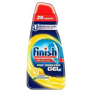 Order Now Finish All in one Fast Dissolving <b>Liquid</b> Gel <b>Dishwasher</b> <b>Detergent</b> 28 Washes - Product Image 3