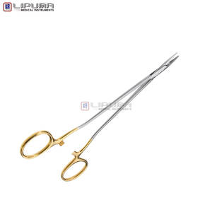 SAROT Soporte de aguja de acero inoxidable de grado quirúrgico 10 ''(25cm) Mordazas rectas Bloqueo de trinquete Instrumentos médicos dentales manuales - Product Image 6