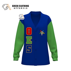 Hot Selling Customize Order Of The Easter Star Patches Sorority Embroidery Letters V Neck Women Sweater <b>Cardigan</b> Autumn Clothing - Product Image 3