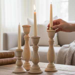 Custom Made Wooden <b>Candle</b> Holder Decorative <b>Candle</b> Stand for Tealight and <b>Pillar</b> <b>Candles</b> - Product Image 1