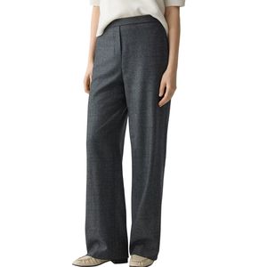 กางเกงขายาวทรงตรงเอวสูงสไตล์วินเทจสำหรับผู้หญิง ผ้าทอจีบด้านหน้า ซิปผ่าหน้า สวมใส่สบาย ระบายอากาศได้ดี เหมาะสำหรับใส่ทำงาน - Product Image 3