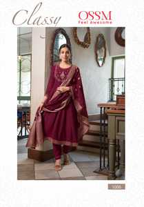 Beau costume de créateur pour l'été exclusif nouvelle tendance Viscos tissu de soie romaine broderie Chanderi Jecquard Dupatta indien - Product Image 2