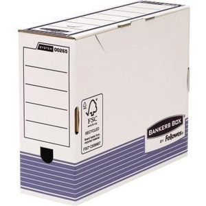 Bankers <b>Box</b> System Archive <b>Box</b> 8.5 X 32.7 X 26.5 cm DIN A4 White/Blue <b>Cardboard</b> for Archival Print - Product Image 1